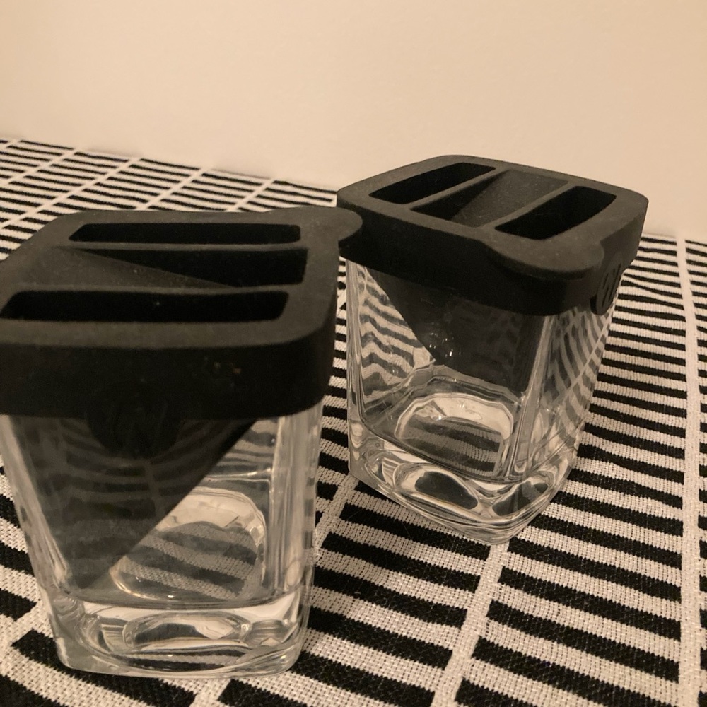 Black Silicone Ice Mold Glass Set
